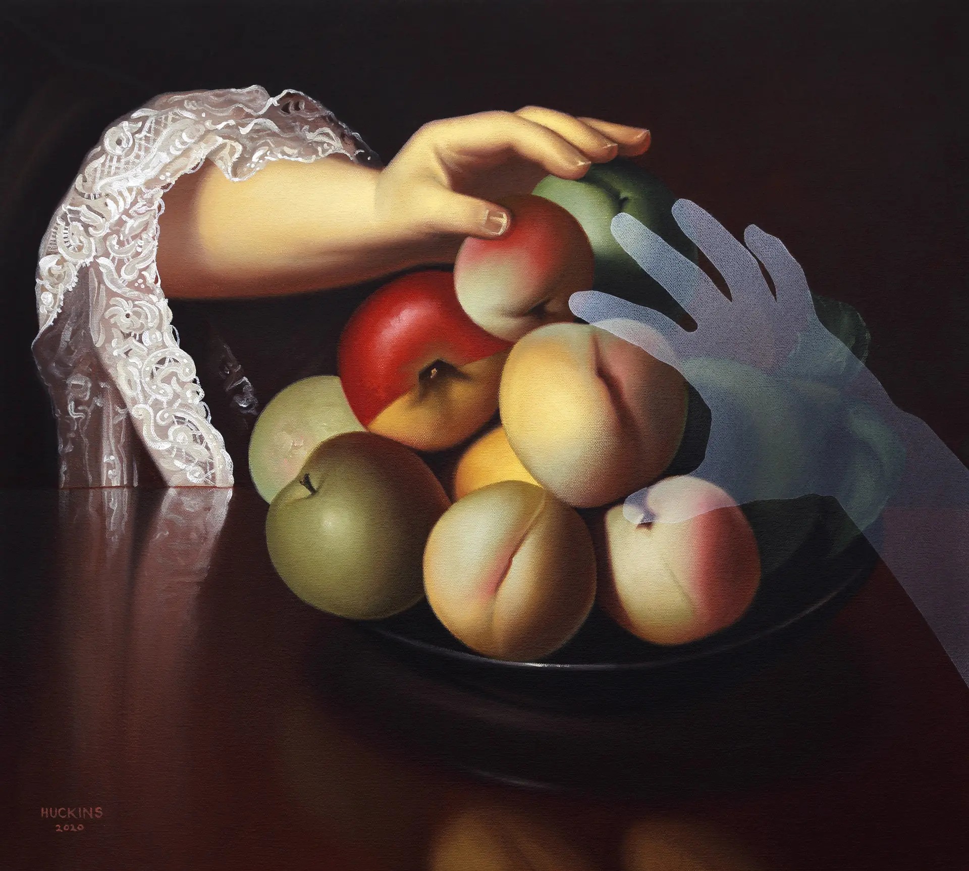 Shawn Huckins, Lady With a Bowl of Fruit, 2020, Acrylic on Canvas (1)