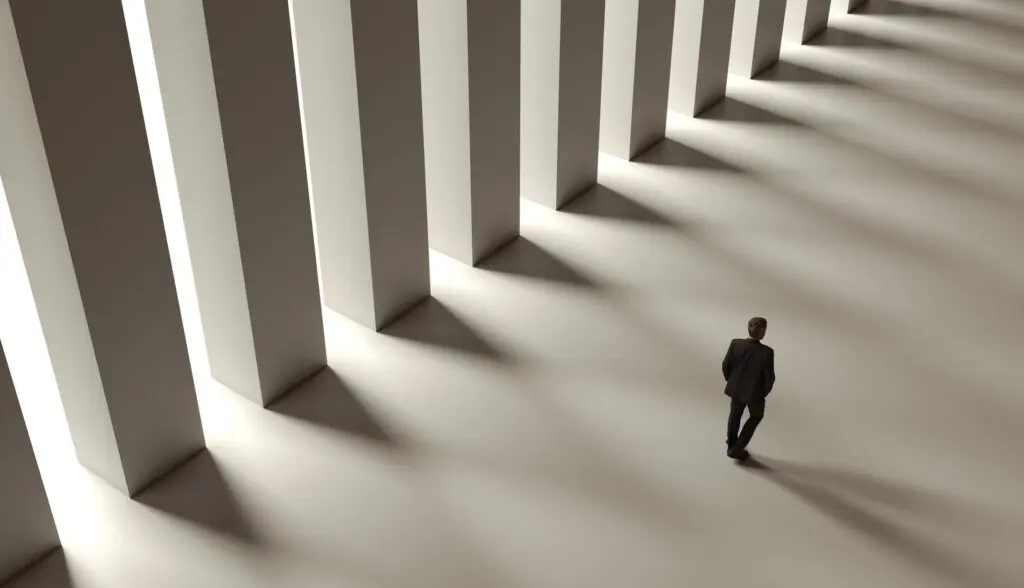 High angle of a senior businessman walking
