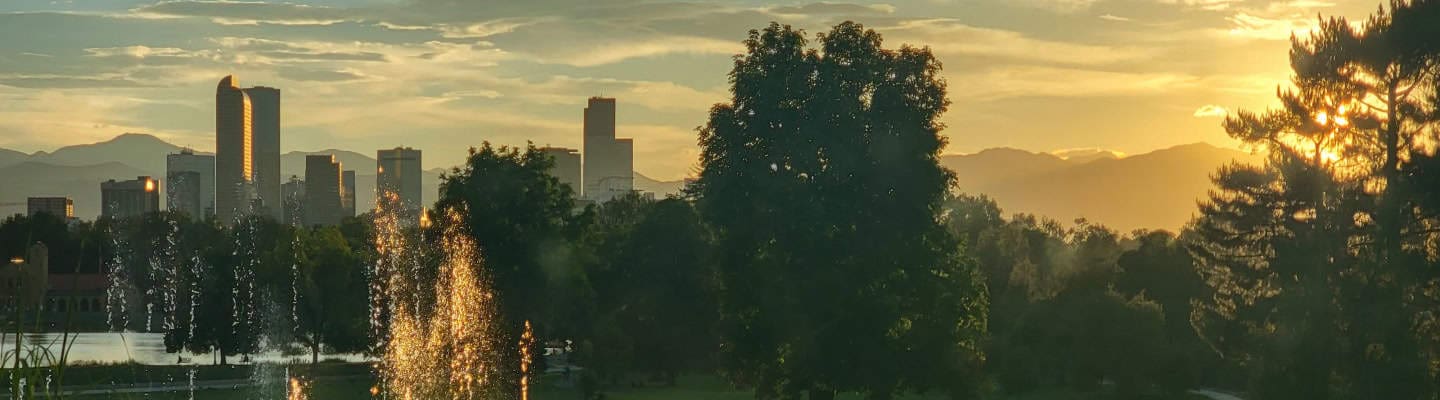 Denver city Skyline at sunset