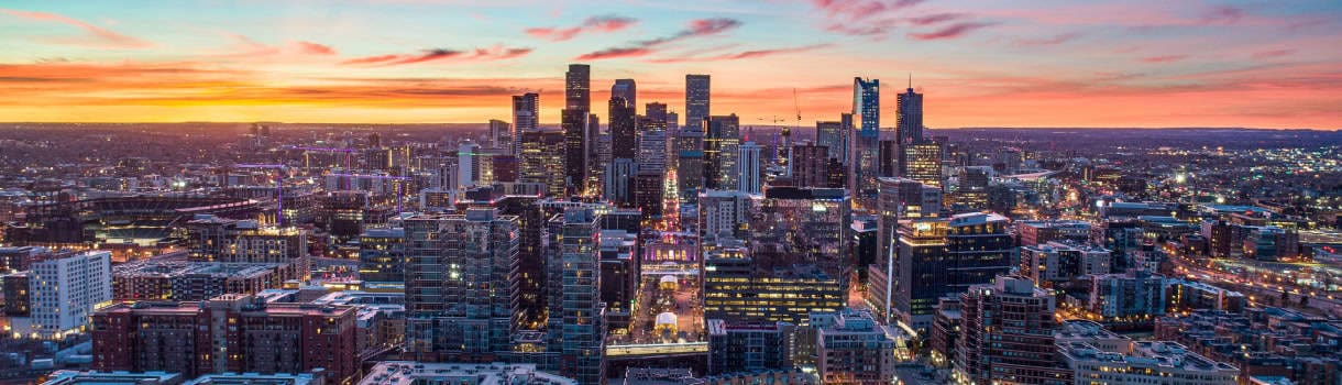 Downtown Denver Colorado at dusk