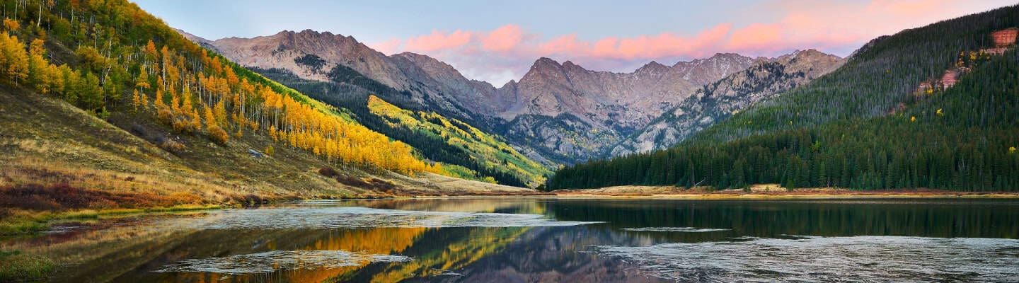 Vail Colorado mountains and a lake