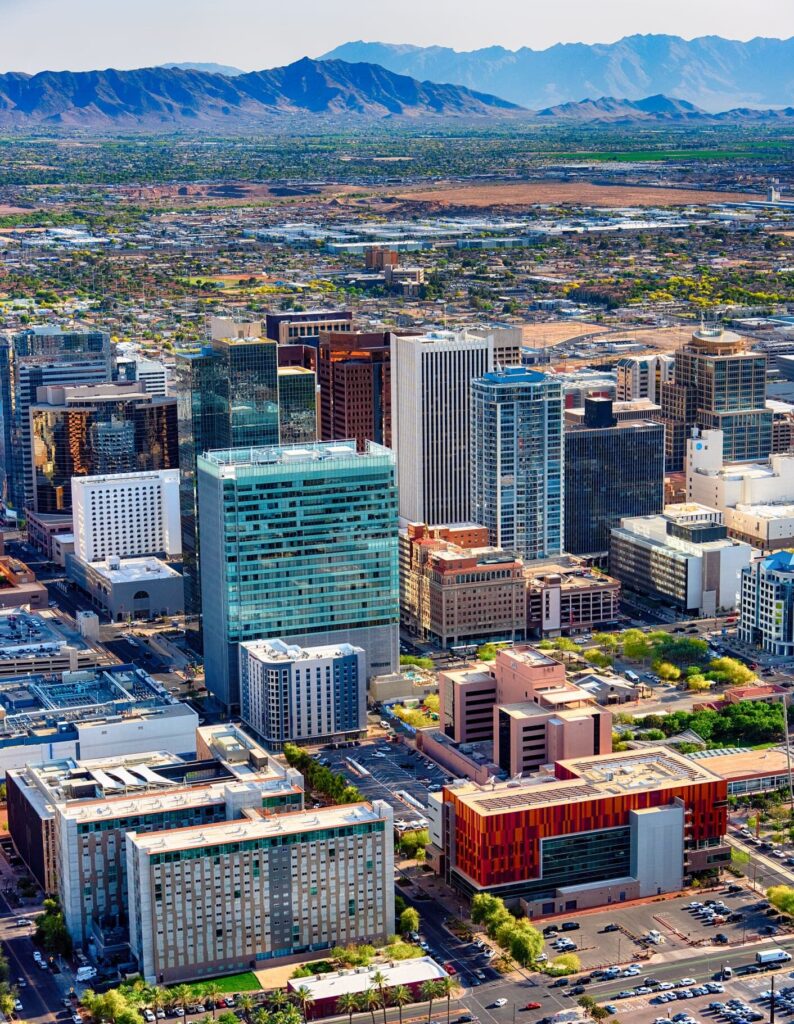Above Downtown Phoenix Arizona